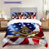 Freedom Faith Unity Bedding (1 * Duvet Cover + 2 * Pillowcase, Without Core) 2D Flat Duvet Cover and Pillowcase Soft and Comfortable Bedding Set