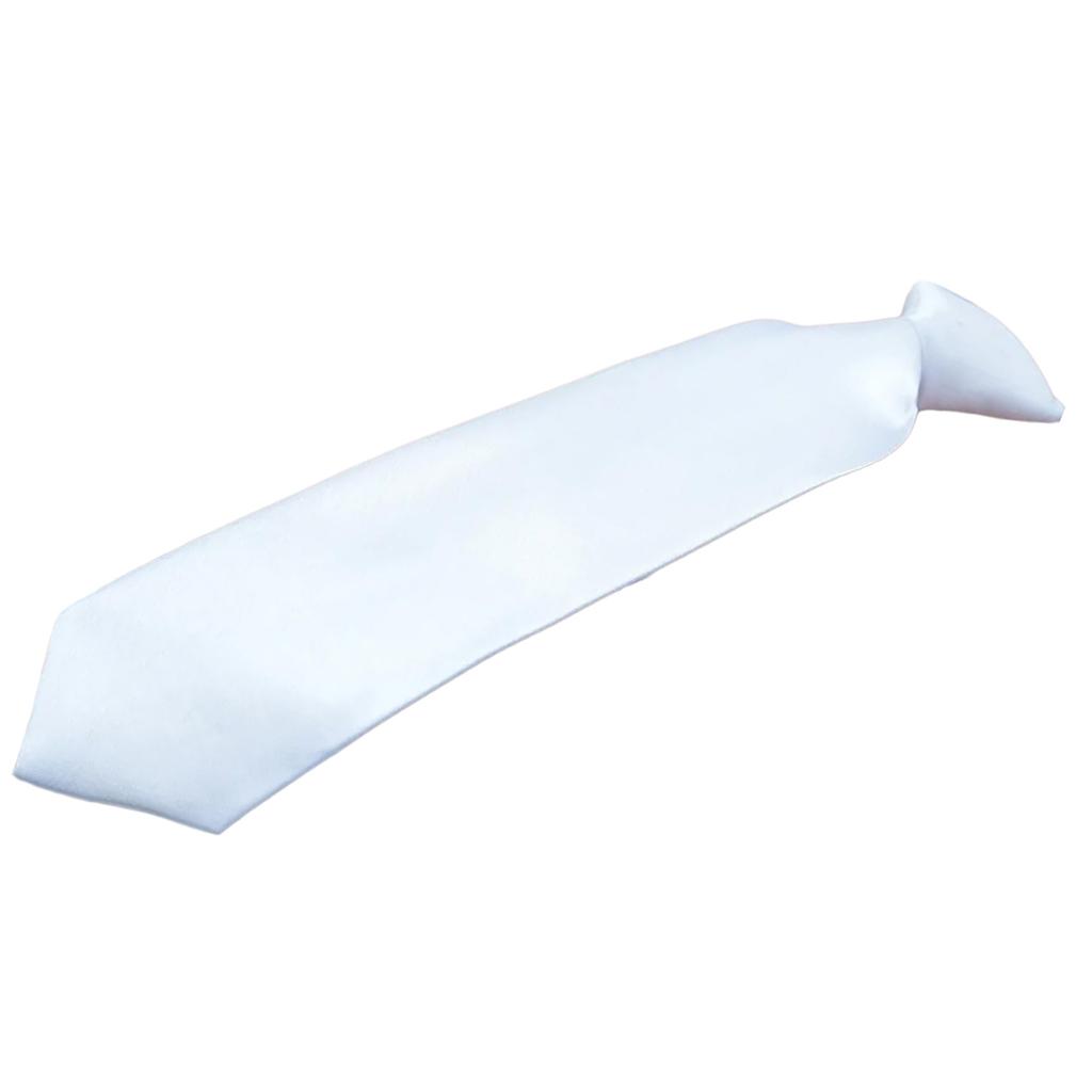 Solid Color White Neck Tie for Men Women Children Graffiti for Father's Day Decoration Necktie Adjustable Zipper Ties