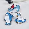 Creative Cartoon Duck Brooch with Shark Swim Ring and Slippers – Unique Animal Style Urban Accessory