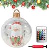 60cm Christmas Ball Ornament PVC Giant Inflatable Decorative Balls Xmas LED Light Decoration Balloon With Remote Control & Pump