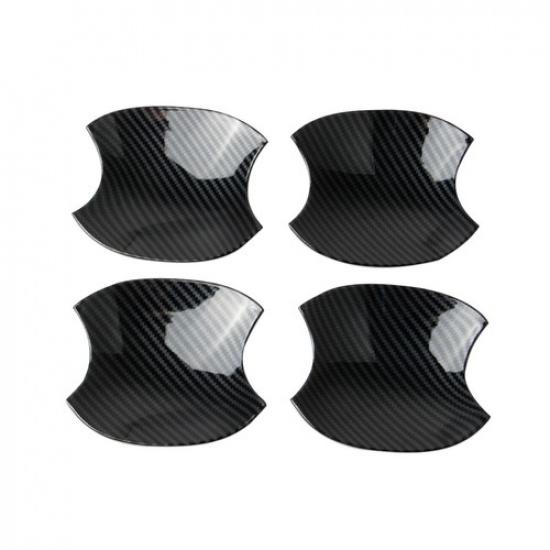 Carbon Fiber Style Door Handle Bowl Anti-Scratch Cover Trim For Toyota Tundra