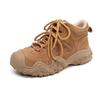 Leather platform sneakers women's 2025 new autumn brown short boots retro outdoor hiking desert boots