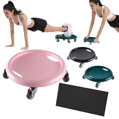 Abdominal Roller Wheel with Kneeling Mat 360 Degrees Rotating Men Women Core Training Abdominal Exerciser Board with 4 Wheels Home Gym Fitness