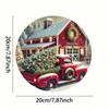 Metal Tin Wall Art Decor, Round Farmhouse Sign, Hanging Home Decoration No Power Required, Christmas Gift