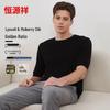 Hengyuanxiang Herren Kurzarm Rundhals Strick-T-Shirt aus Seidenmischung