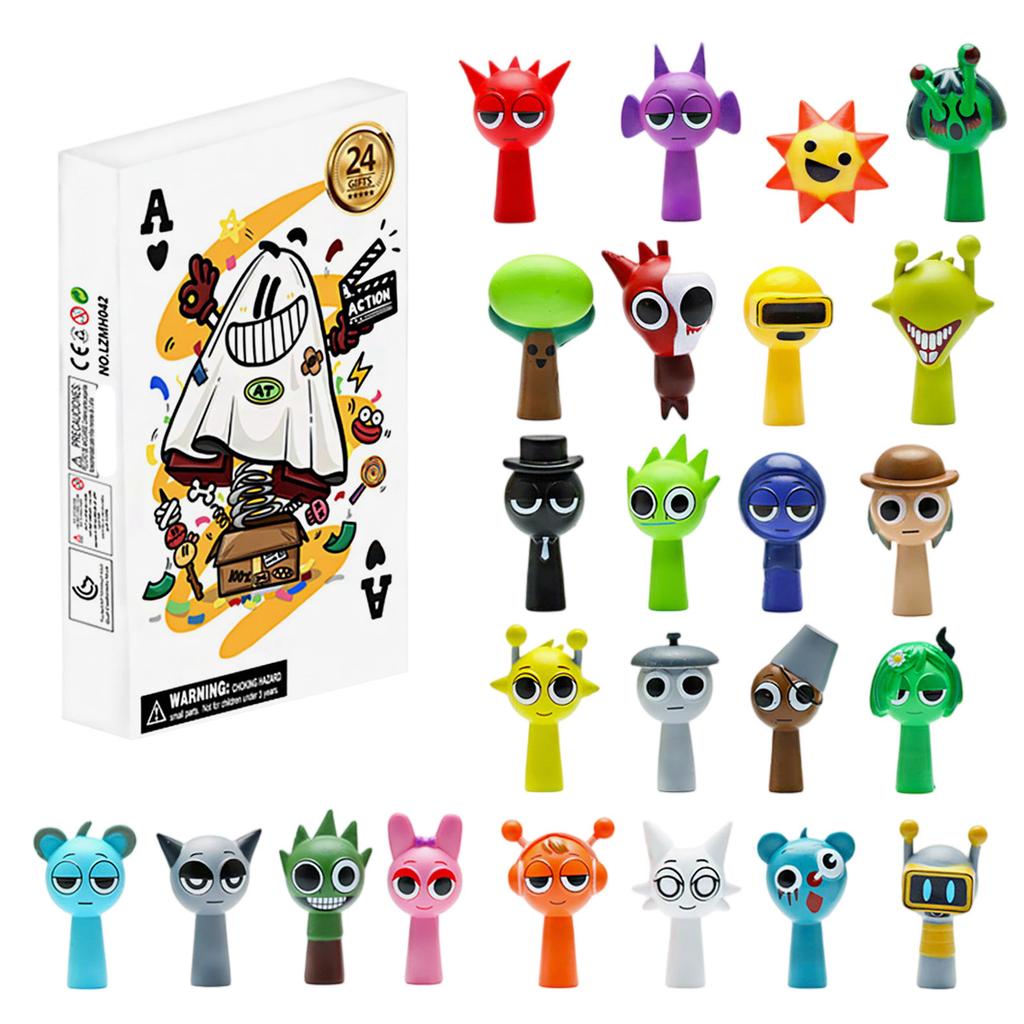 Festival adventskalender inneholder 24 gaver, søte figurer dukke adventskalender, festivalnedtellingskalender med overraskende leker