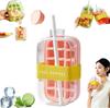 Dual-purpose Ice Cube Tray Water Bottle with Lid & Straw-Touchless Ice Cube Mold Tray Maker for Summer Outdoor Refreshing Drinks