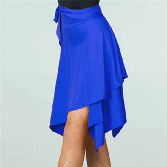 Latin Dance Skirt with Adjustable Tie Asymmetrical Wrap Style with Hip Scarf for Practice and Performance