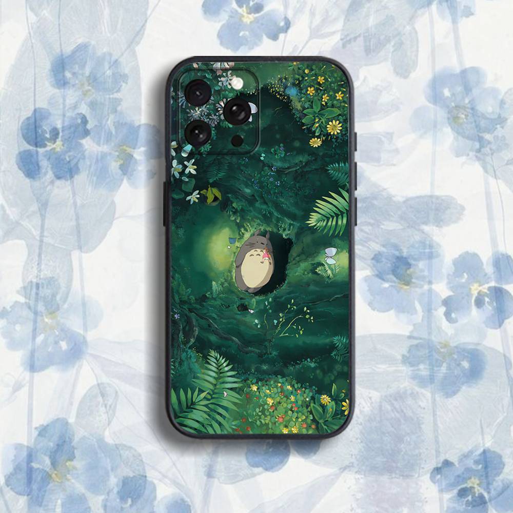 T-Totoro C-Cute Anime  Phone Case For iPhone 17,16,15,14,13,12,Pro,Max,Plus,E,SE4,Air,Mini Black Soft Box