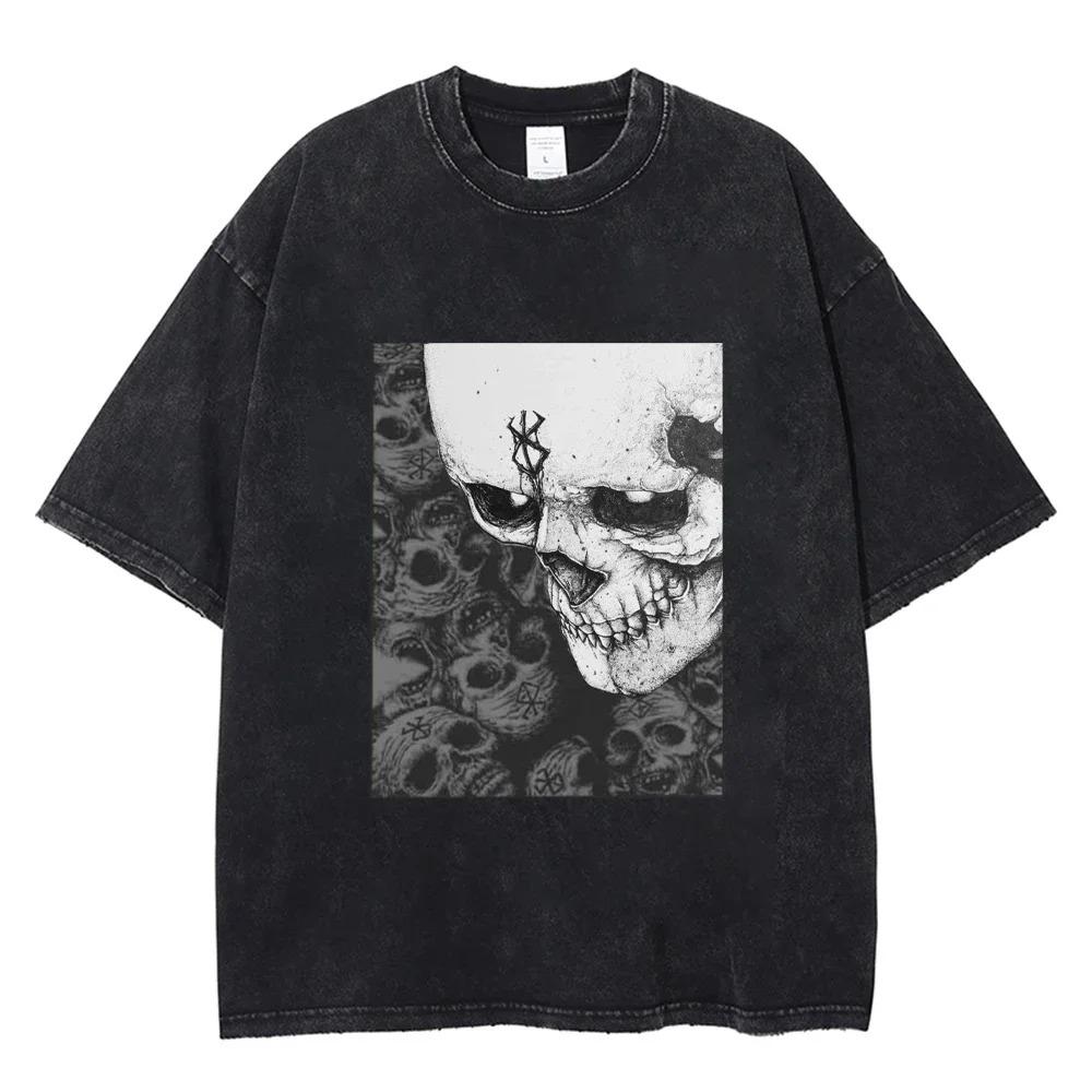 Berserk Guts & Griffith Eclipse Scene Manga Panels Vintage Washed Anime T-Shirt, Unisex Dark Fantasy Manga Fan Streetwear Tee, 100% Cotton Casual