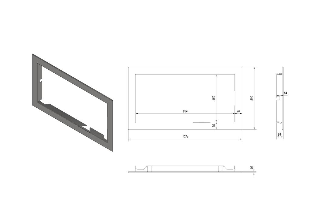 Rahmen für Herd Nadia 14 ce Rahmenbreite 70 mm
