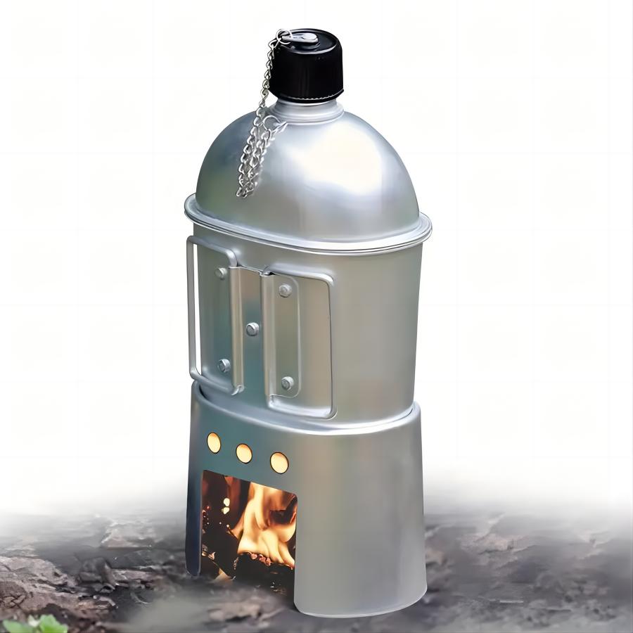 Großvolumige Wasserflasche Neue Aluminium-Wasserflasche mit Aufbewahrungstasche für Outdoor-Camping, Wandern, Reisen, Tragbare Wasserflasche