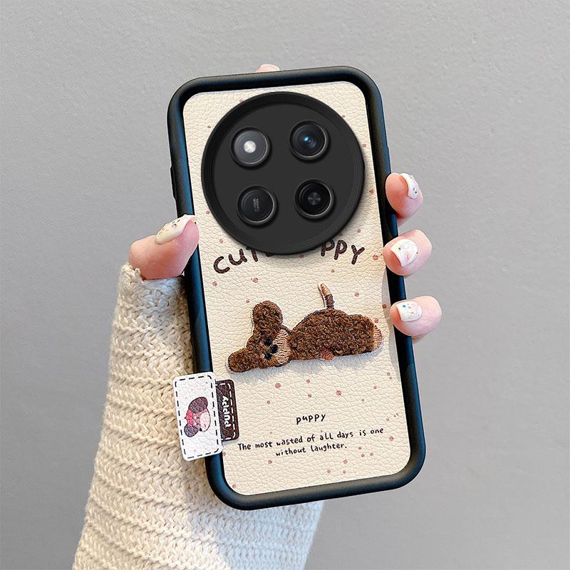 KEYSION Cartoon Cute Plush Embroidery Case for HONOR X9c 5G with Lanyard Shockproof Phone Cover for Huawei Honor Magic 7 Lite 5G