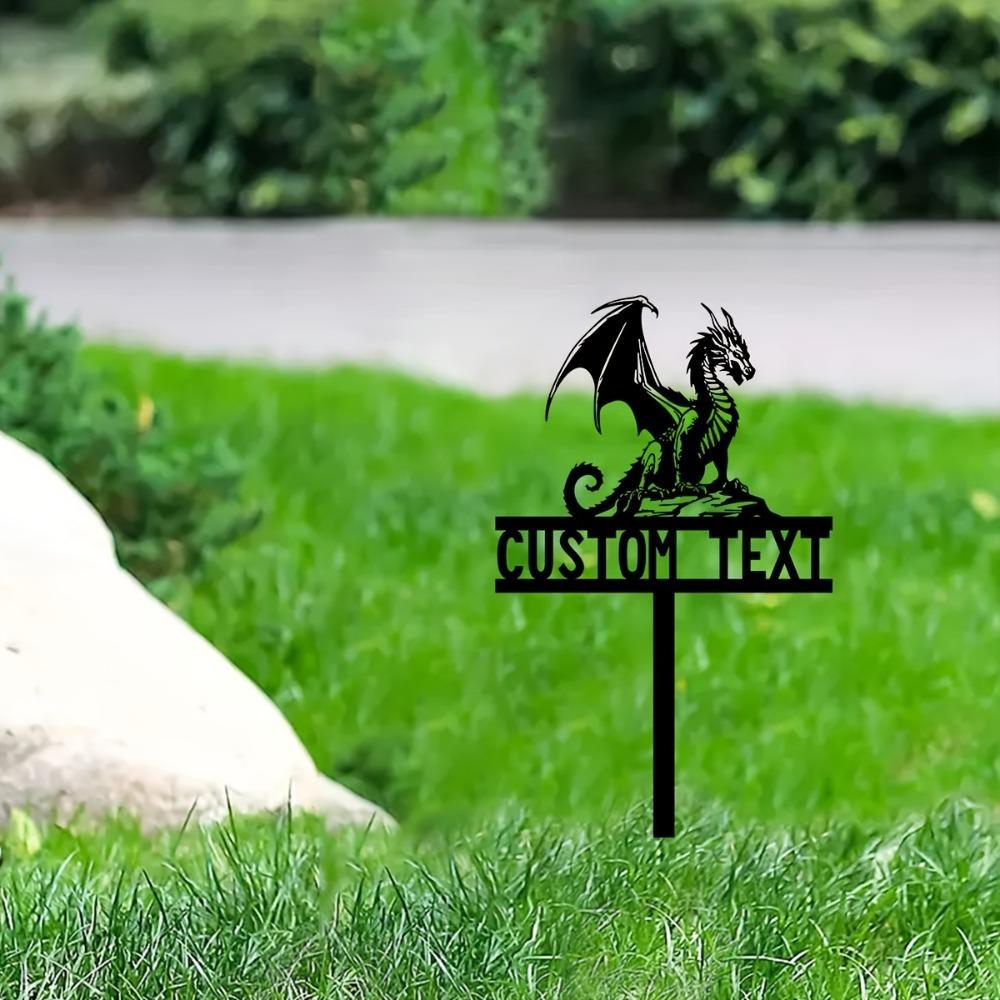 Metal Wall Art Dragon Garden Stake Custom House Number Lawn Decor Durable Outdoor Sign Festival Gift