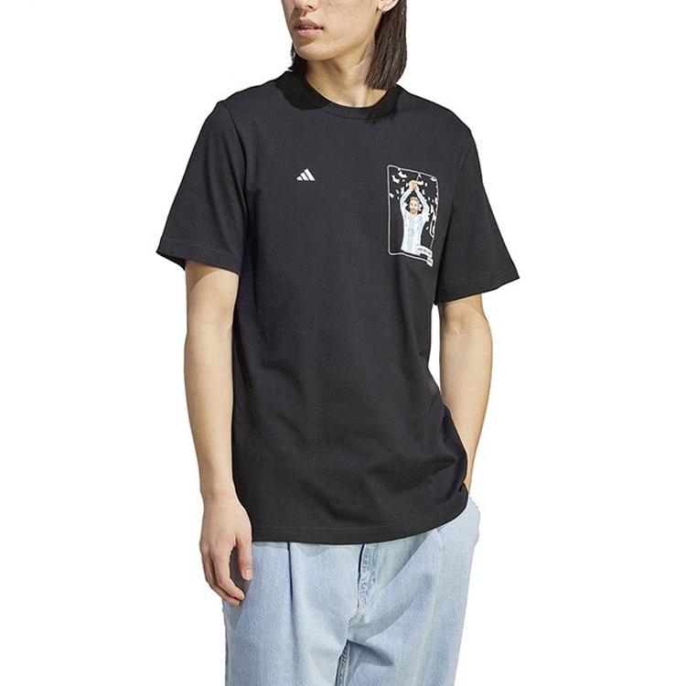 Adidas T Shirts Men's Black Crew Neck Moderate Straight Fit IB4909