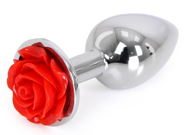 Aluminum Anal Jewelry Plug with Rose 6 X 2.8 Cm - Kiotos - Anal Jewelry