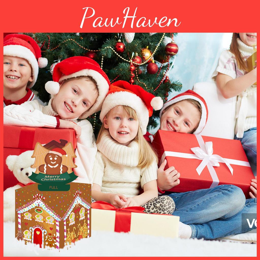 Man Gingerbread House Pattern Paper Money Box Christmas Theme Party Decor Props