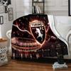 Football Torino Design Flannel Blanket, Soft Polyester, Modern Design, All-Season for Camping, Travel, Gifts for holidays or birthdays