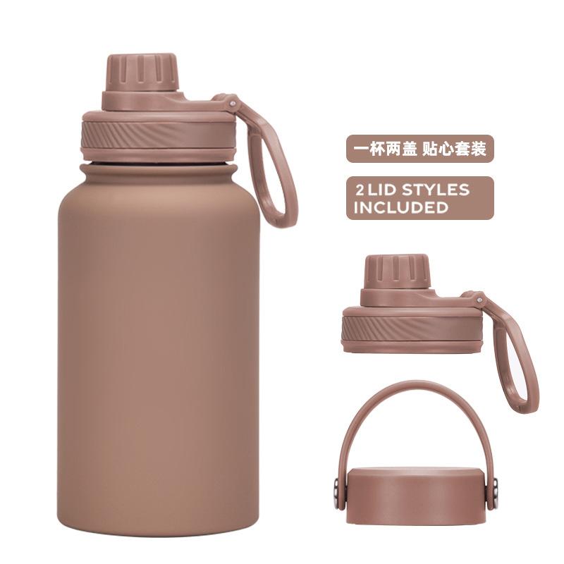 Ein Becher mit Doppelwand 650 ml Edelstahl Thermosbecher Große Kapazität Wasserbecher Tragbar Outdoor Doppelwandig Trinkflasche Sportkessel