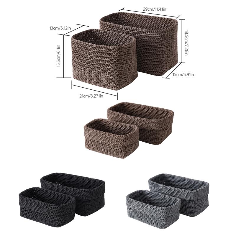 Handgewebte Baumwoll-Aufbewahrungskörbe Platzsparendes Design Baumwollseil Gewebte Organizer Aufbewahrungskorb für die Aufbewahrung kleiner Gegenstände