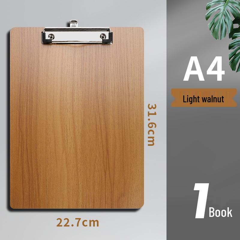 A4 Wooden Clipboard with Writing Pad for Office, School, and Storage Use.