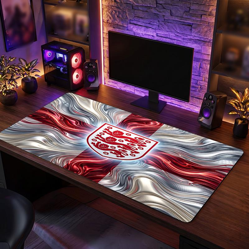 Engeland Voetbal Embleem Muismat, Uitgebreide Antislip Rubberen Bureau Mat voor Gaming Kantoor Laptop Fan Cadeau