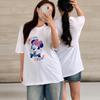 New Arrivals Open Run Women PasTel LeTTering Mini PrinT WhiTe T shirT