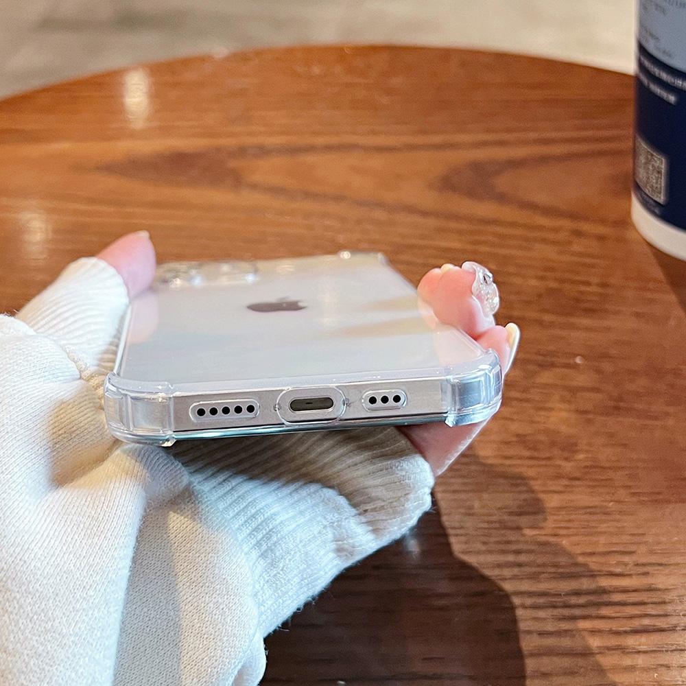 Shockproof Case for iPhone 17 Pro Max 16 15 14 13 12 11 17 Air Transparent Soft TPU Phone Cover Anti-knock Bumper Clear Shell