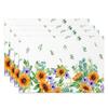 4/6/8pc Placemats Set Watercolor Jungle Animals Palm Leaves Table Mats Linen Washable Cute Cartoon Kids Heat Resistant