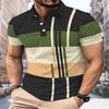 Fashionable Casual 3D Digital Printed Pattern Men's Short Sleeved Polo Shirt Summer Comfortable Outdoor Activities