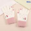 Korean Style Christmas Embroidered Warm Wool Touchscreen Gloves for Men and Women