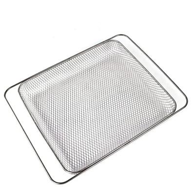 304 Stainless Steel Air Fryer Replacement Mesh Baskets Dishwasher Safe Rust-proof Air Fryer Baking Net Heat-resistant