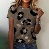 omen's Clothing Crew-neck 3D T-shirt Spotted Print Short-sleeved Casual Comfortable Top Ladies Elegant Loose T-shirt