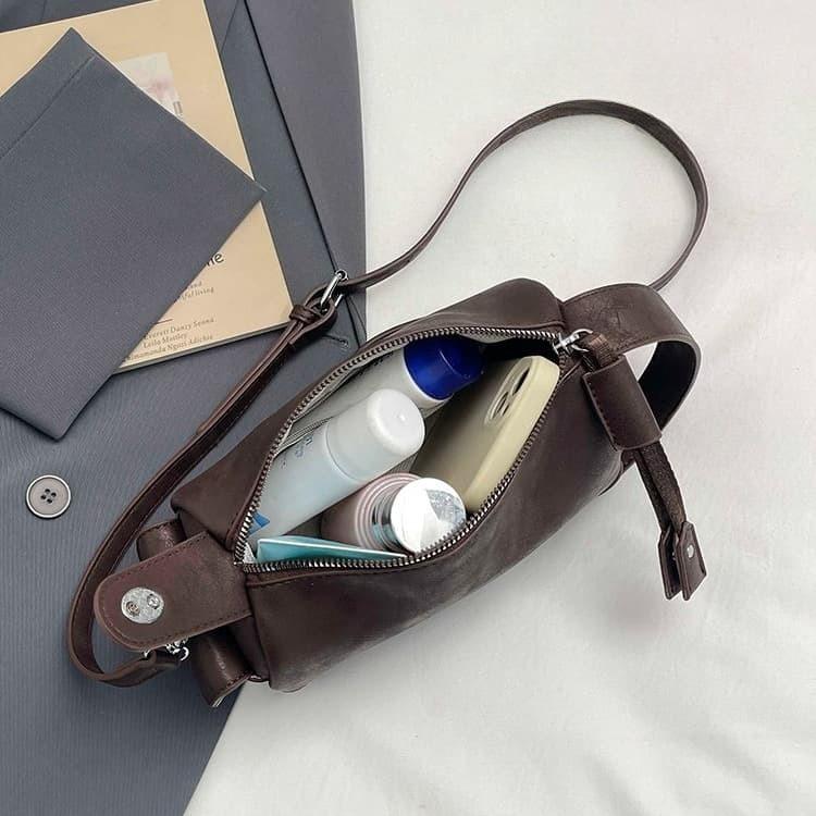 Soft leather mini Boston bag women's shoulder messenger bag