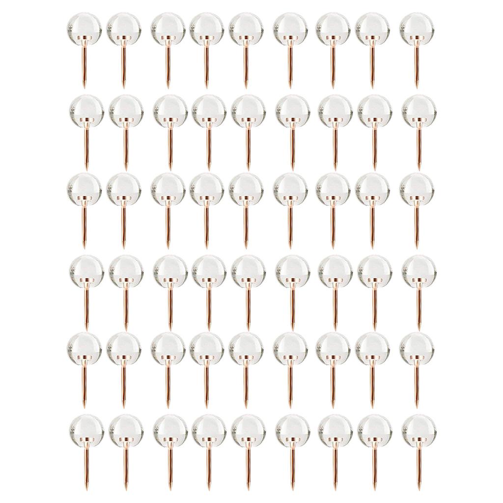 50Pcs Transparent Thumb Tacks Creative Delicate Pushpins Versatile Cork Board Map Accessories Convenient Small Thumb Tacks Daily