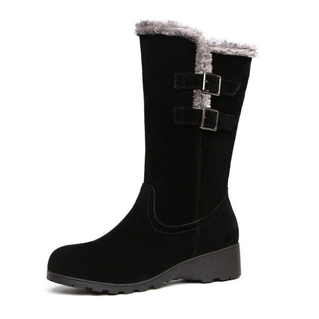 Women's Plus Size Mid-Calf Snow Boots, Thickened & Fleece-Lined, Warm Cotton, Autumn/Winter 2025 Collection