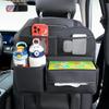 Sancaral Leather Car Seatback Pocket for Rear Includes Drink Tissue and Headrest Mountable for Travel Storage Seats, Holder, Box, Hooks, In-Car