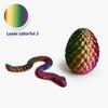Printed Snake Egg, Python Egg, Viper Snake Set with Movable Joints and Luminous Night Light Decorative Toy Handicraft.