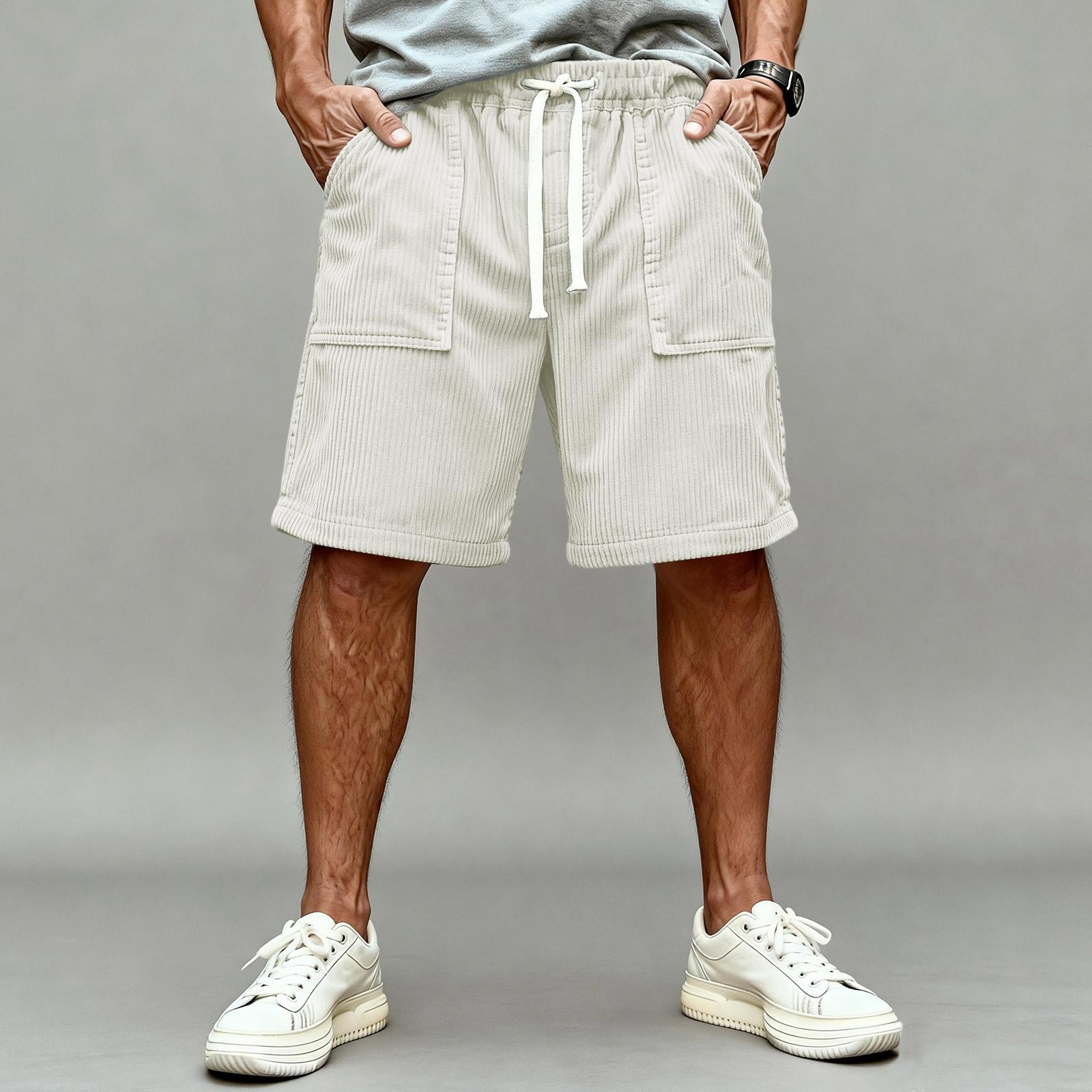 

Men s -color Casual Corduroy Loose Five-inch Length Shorts - Men s Comfortable Sports Shorts L
