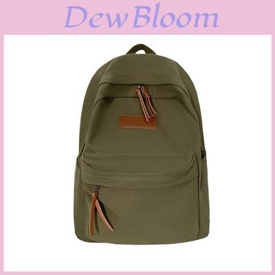 Simple Solid Color Letter Decoration Student Leisure Backpack For Daily Use