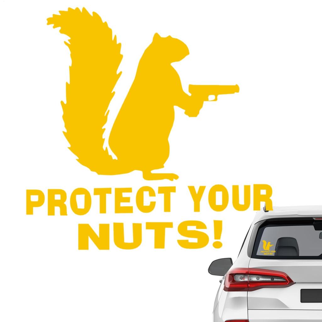 Fonney Protect Your Nuts Sticker, Protect Your Nuts Squirrel Bumper Sticker | Funny Die