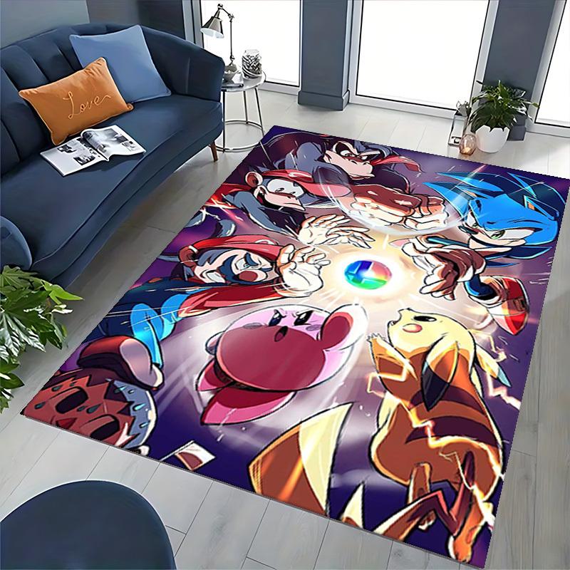 1pc Sonic, Mario, Pikachu, Kirby, Donkey Kong Chair Mat, Office Rug - Non-Slip Carpet for Desk - Suitable for Home Decor, Living Room, Bedroom, Game R