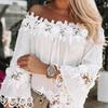 Tube Top Dress Solid Color Lace Stitching Off Shoulder 45720 Sleeves Pullover