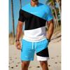 Casual Sports Suit Breathable Outdoor Leisure Men's Round Neck T-shirt Shorts Pants Suit Summer Digital Printing Printing Suit for Men and Adults