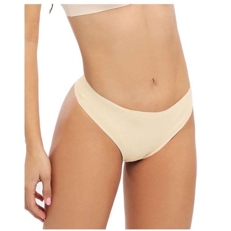 6pcs of Women's Spring and Summer Without Trace Ice Silk Low Waist Type Thong Underwear