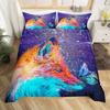 Tribal Fox Printed Duvet Set Woodland Animal Quilt Set Three-Piece Set