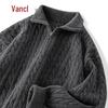 VANCL Men's Casual Half-Zip Cable Knit Sweater
