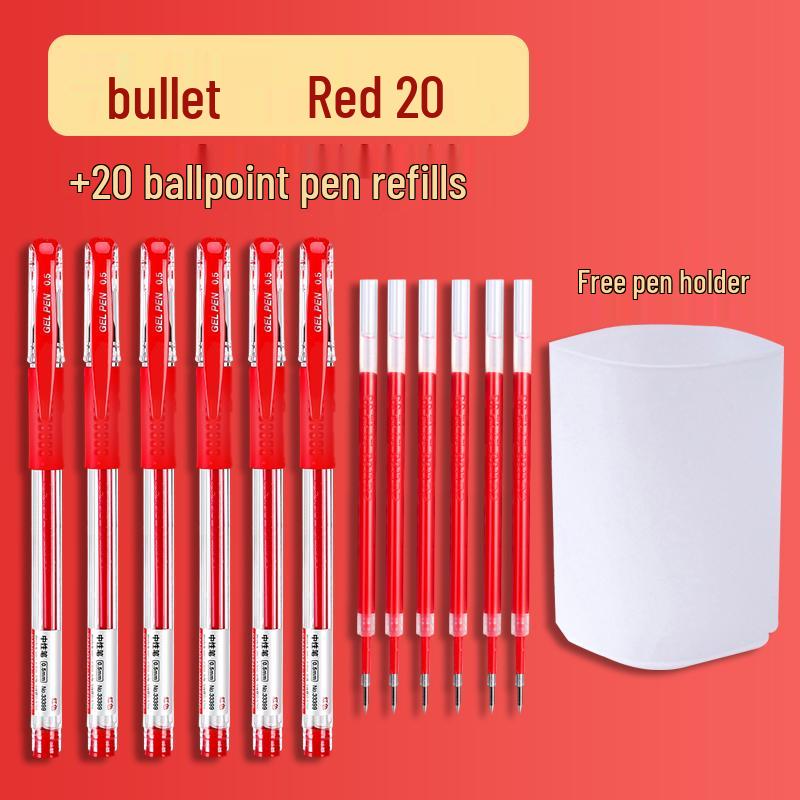 Student Special Red Gel Pen: Push-Type Correcting Pen for Homework & Signatures