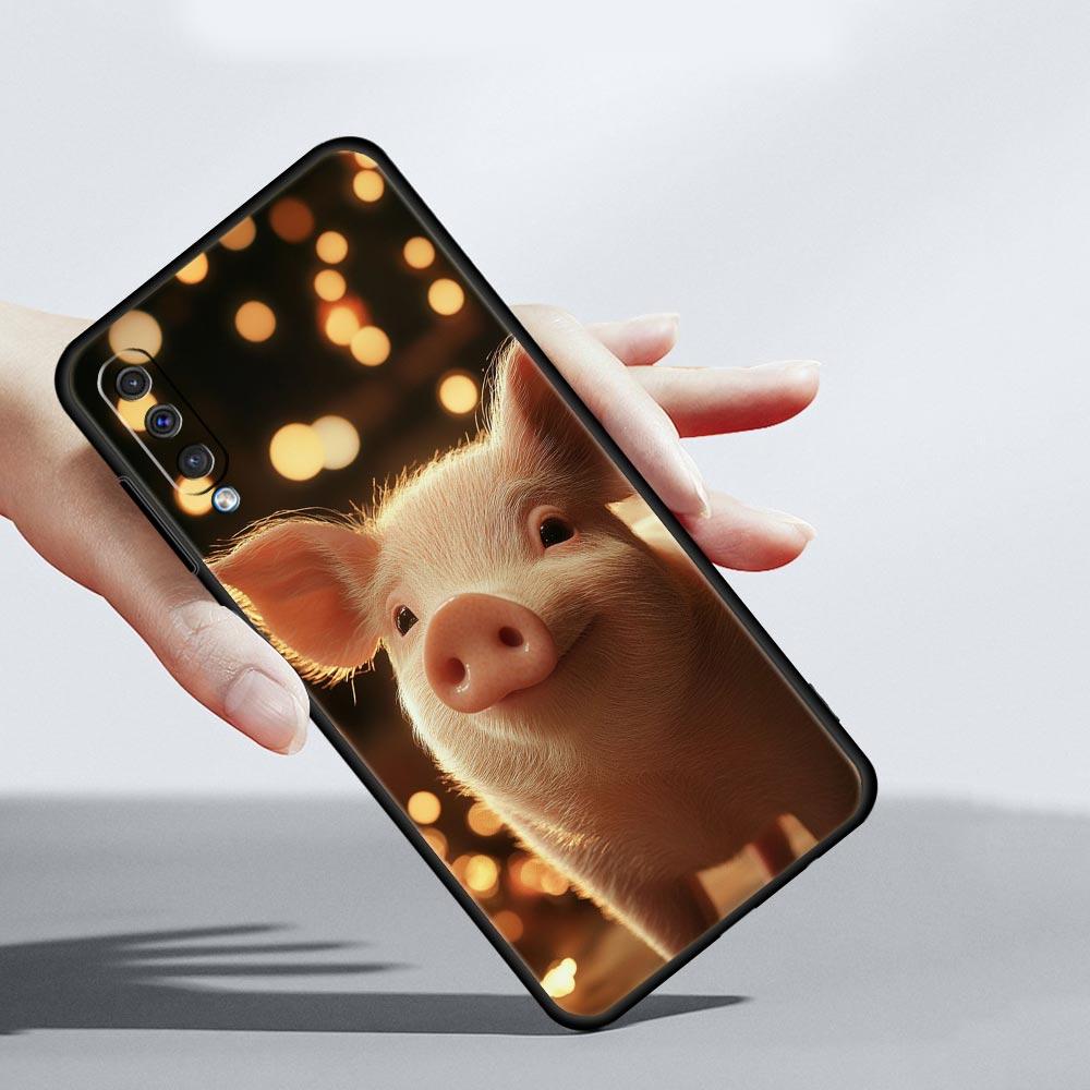 Custodia carina per telefono a forma di maialino per Samsung Galaxy A56 A54 A42 A36 A34 A26 A24 A16 A14 A12 A06 A50 A52 A10 5G Guscio morbido in TPU Fundas Capa Borsa