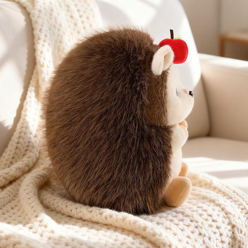 30/40cm Kawaii Hedgehog Plush Toy Hedgehog Has Apples On Its Head Plush Doll Soft Stuffed Animal Doll Birthday Holiday Gift